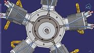 W3D Tech - CAD simulation of star engine 🙄 #cad #motion...