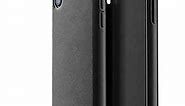 Mujjo Full Leather Case for iPhone Xs, iPhone X | Premium Genuine Leather, Natural Aging Effect | Slim, Leather Wrapped, Wireless Charging (Black)