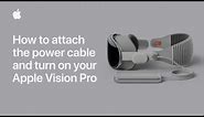 How to attach the power cable and turn on your Apple Vision Pro | Apple Support