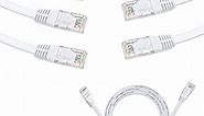Cat 6 Ethernet Cable 10Ft 5-Pack,Cat6 Cable 1000Mbps High Speed,RJ45 Connector UTP Shielded Internet Network Cable LAN Patch Cord for PS4 PS3 Xbox Switch Boxes Computer Router Modem TV,White