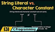 String Literal vs. Character Constant