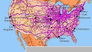 U.S. Railroad History Map 1830 - 1990s