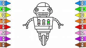 Robot Coloring Page | Draw Robot Easy | Drawing Robots For Kids