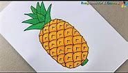 Pineapple fruit drawing 🍍🍍 The easiest rule or technique to draw a pineapple🍍🍍 Painting
