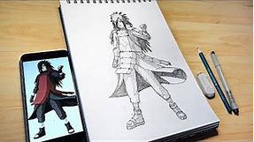 How to draw Madara Uchiha (Full Body) | Drawing Madara Uchiha from Naruto