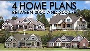 Four house plans between 2000 and 3000 square feet | Family-friendly home plans