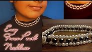 Easy Faux Pearl Necklace Tutorial