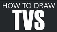 How To Draw A TV - Flatscreen Television Drawing