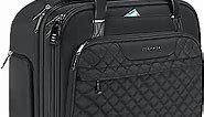 EMPSIGN Rolling Laptop Bag Women with Wheels, Rolling Briefcase for Women Fits Up to 15.6 Inch Laptop Briefcase on Wheels, Water-Repellent Overnight Rolling Computer Bag with RFID Pockets, Black