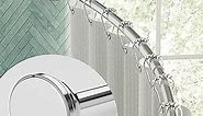 Zenna Home Rustproof Curved Shower Curtain Rod, Adjustable Tension Shower Rod, 50" to 72", Expandable, Telescoping, NeverRust, No Drilling, Chrome