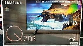 Samsung 2019 Q70R 4K QLED Unboxing and Setup, 49Q70R with retail DEMO