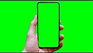 Green Screen Mobile With Hand Png