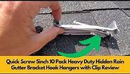 Quick Screw 5inch 10 Pack Heavy Duty Hidden Rain Gutter Bracket Hook Hangers with Clip