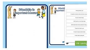 Why Is Friendship Important? Worksheet