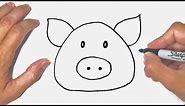 How to draw a Kawaii Pig Step by Step