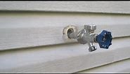 Replacing an outside water faucet and installing an inside valve using ‘push on fittings’