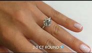3 Carat Round Diamond Cathedral Engagement Ring
