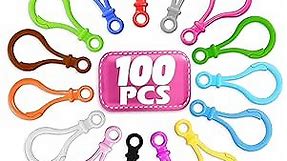100Pcs Plastic Keychain Clips for Crafts - Lobster Claw Clasps for Keychains for Crafts Plastic Keychain Clip for Backpack - Clip Keychain Hooks Lanyard Snap Hooks and Clasps for Jewelry Making