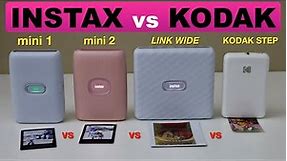 Fujifilm Instax vs Kodak Photo Printer - Instax mini 1 vs 2 vs Wide vs Kodak Step Photo Printer.