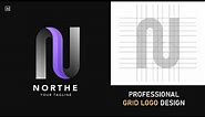 Professional N letter Logo Design Process | Adobe Illustrator Tutorial