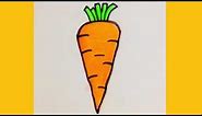 How to draw a carrot step by step|easy carrot drawing