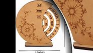 eTroves 8 Inch Wooden Vintage Perpetual Disc Calendar For Home Decor