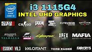 (i3-1115G4) Intel UHD Graphics Xe G4 48EUs - Test in 15 Games