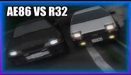INITIAL D - AE86 VS R32 [HIGH QUALITY]