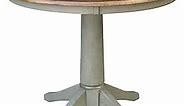 IC International Concepts International Concepts 36-inch Round Top Pedestal Dining Height Table, Distressed Hickory/Stone