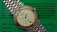 1987 Gucci 9000M men's vintage bi metal watch with box and papers
