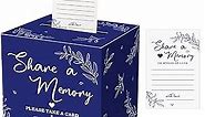 50 Pcs Share a Memory Cards for Collections of Life, Memory Cards Box Guest Card Ideas for Funeral Graduation Wedding Bridal Shower Birthday Anniversary Retirement(Dark Blue)
