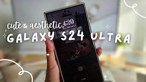Samsung Galaxy S24 Ultra Aesthetic Unboxing & Setup ☁️ Titanium Grey 512gb