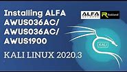 How to install Alfa AWUS036ACH, AWUS1900, AWUS036AC on Kali Linux 2020.3 w/ monitor mode & injection