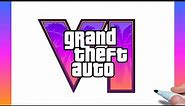 How to draw the Grand Theft Auto VI Logo / drawing gta 6 logo step by step