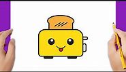 How to draw a toaster kawaii easy