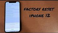 how to factory reset iphone 12, 12 mini, 12 pro, 12 pro max