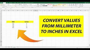 Convert MM to Inches in Excel using a Simple Formula