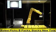 New FANUC LR Mate 200iD/7L Long-Arm Robot Picks & Packs Stackable Products
