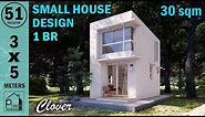 3 X 5 meters (30sqm.) SMALL House with 1-BEDROOM