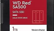 Western Digital 1TB WD Red SA500 NAS 3D NAND Internal SSD - SATA III 6 Gb/s, 2.5"/7mm, Up to 560 MB/s - WDS100T1R0A, Solid State Hard Drive