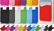 48 Pcs Cell Phone Wallet Silicone Adhesive Phone Card Holder Stick on Wallet for Phone Case Phone Pocket Card Holder for Most Phones, 12 Colors