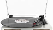 Udreamer 3-Speed Vinyl Record Player Turntable with Bluetooth,ALL in ONE Vintage Audio Turntables,White