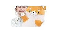 Long Shiba Inu Plush Pillow Giant Stuffed Animals Dog Sleeping Pillow Corgi Plush Body Pillow Cartoon Soft Dog for Kids Birthday,Valentine,Christmas (Yellow, 27.55inch)