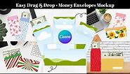 Drag and Drop Cash Envelope & Money Envelope Mockup Demo / Tutorial • Editable Canva Template