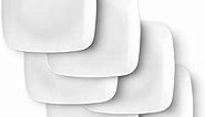 DELLING Appetizer Plates - 6.5 in Ceramic Small Plates for Dessert -Square Serving Plates - White Kitchen Dinnerware Dishes Set for Snacks, Appetizer, Side Dishes- Serving Platter Set of 6