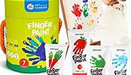 Jar Melo Safe Finger Paints for Toddlers, 7 Colors Large Capacity 2.1oz, Non Toxic Washable Fingerpaint Set, Kids Art Painting Supplies, Easter Gift for Kids Age 2+