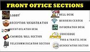 Hotel Front Office: Sections/Sub-Departments