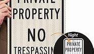 SmartSign No Trespassing Signs Private Property, 12 x 18 Inches 3M High Intensity Grade Reflective Aluminum, USA Made