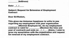 Request Letter for Extension of Employment Contract by Employee