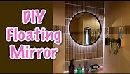 DIY Round Floating Bathroom Mirror | Rechargeable LED Strip Lights | KC Mum Life